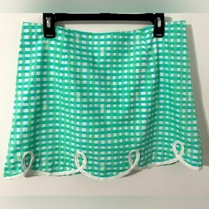 Lilly Pulitzer Tate Skirt Green Gingham Size 12